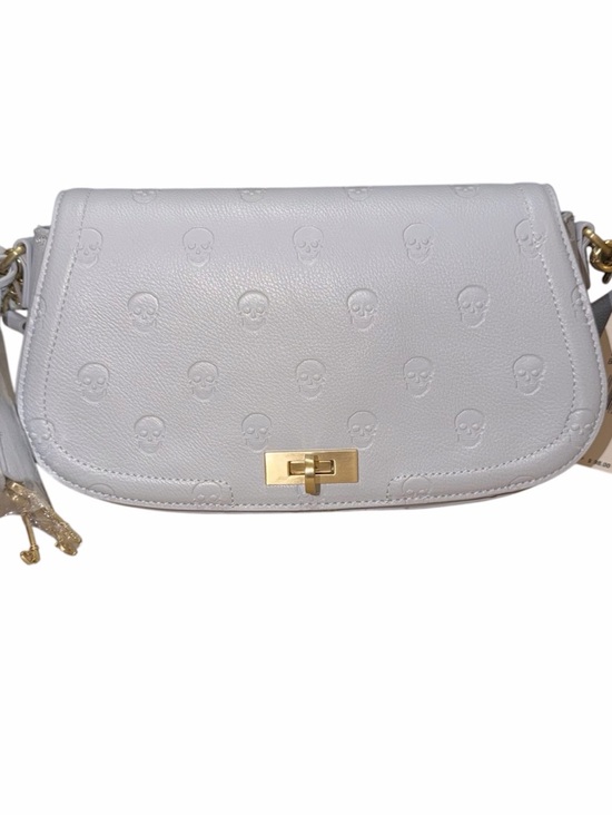 Betsey Johnson Handbags - Betsey Johnson White Embossed Skull Crossbody with Gold Hardware